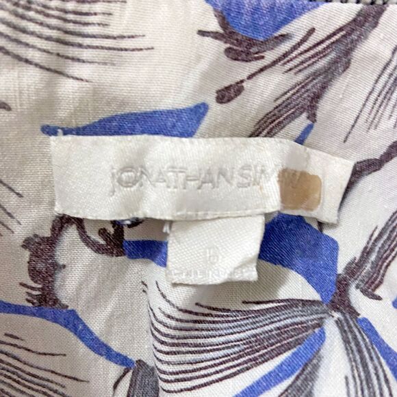 Jonathan Simkhai Ella Floral Midi Dress Size 6 Floral Linen Blend Puff Sleeves - Picture 5 of 7